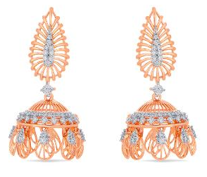 Fancy Rose Gold Jhumkas By Reliance Jewels