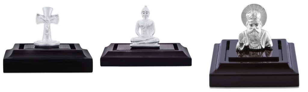 Buy Cross Silver Idol Online, Buy Guru Nanak Silver Idol Online, Buy Gautam Buddha Idol Online