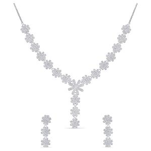 Silver Necklace and Earring Set